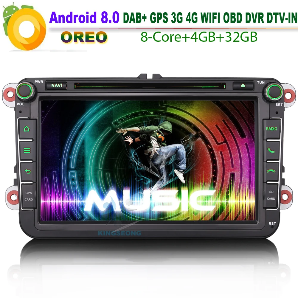 Автомобильный радиоприемник DAB + Android 8 0 для VW Scirocco Polo V 6R WiFi 4G CD BT DVD SD OBD GPS RDS