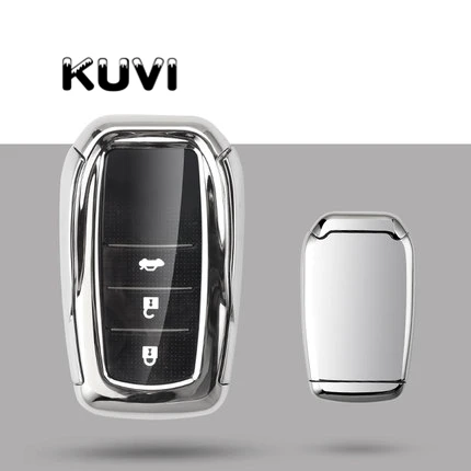 silver Чехол для ключей автомобиля из ТПУ для Toyota Chr C-hr Land Cruiser 200 Avensis Auris Corolla, Умный брелок, аксессуары - Название цвета: silver