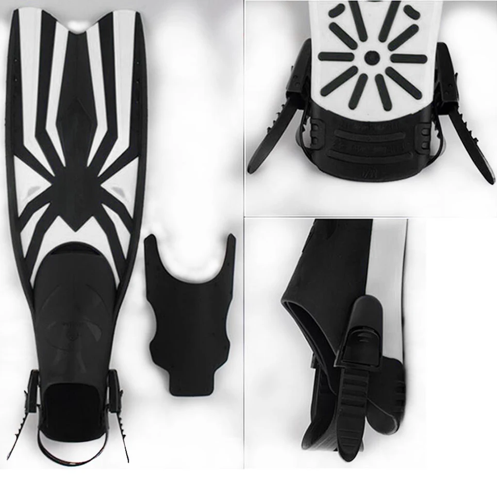 Compact TPE Diving Fins Open-Heels Snorkeling Swimming Flipper with Adjustable Strap for Adults Junior