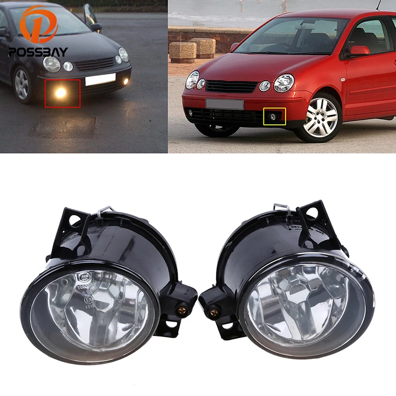 

POSSBAY Car Fog Lights Assembly Halogen Fog Lamps for Volkswagen POLO 9N/MK4 2001 2002 2003 2004 H3 12V 55W Driving Fog Lamp