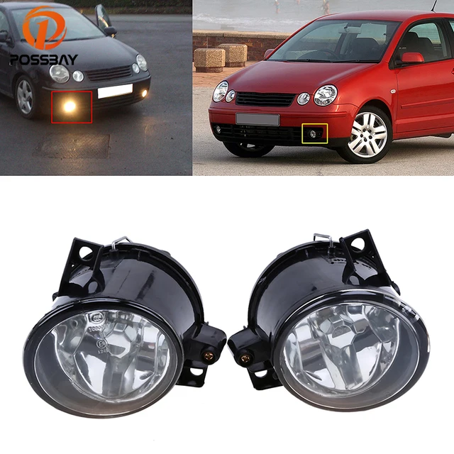 POSSBAY Car Fog Lights Assembly Halogen Fog Lamps for Volkswagen POLO
