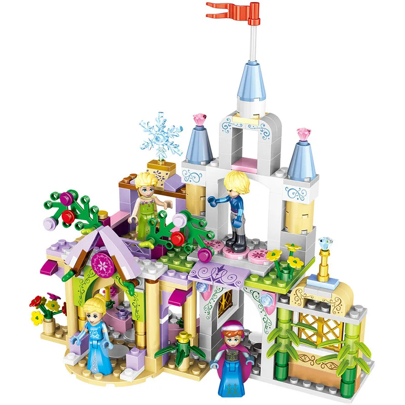

261pcs Diy Compatible With Legoingly Girls Friends Series Cartoon Princess Castle Model Building Blocks Bricks Toys For Children