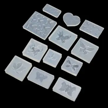 

12 Styles Cute Butterfly Silicone Resin Molds Earring Necklace Pendant Jewelry Tools