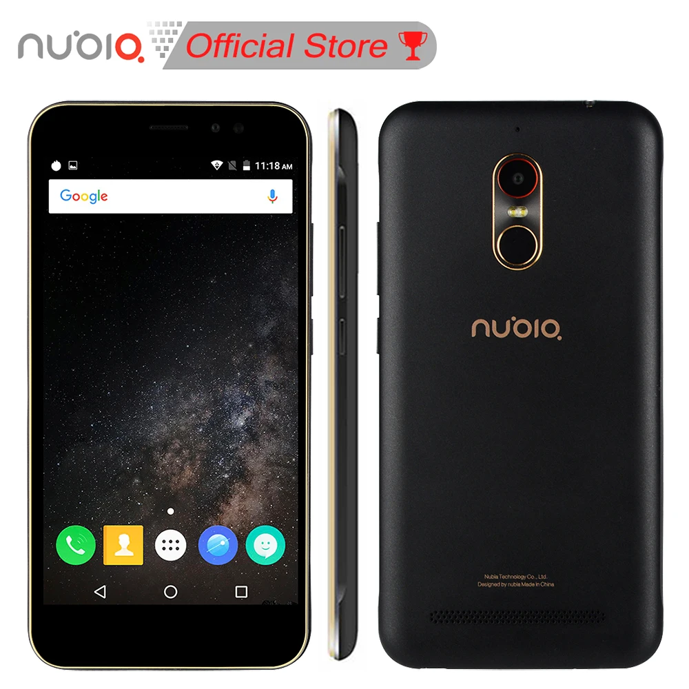 Nubia N1 Lite NX597J 5.5inch HD Mobile Phone MT6737 Quad Core 2GB RAM 16GB ROM 4G FDD LTE 13MP 3000mAh Android 6.0 Fingerprint