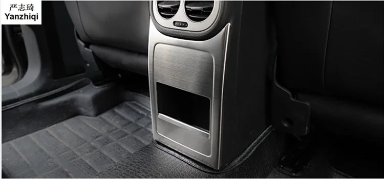 Нержавеющая дутьевая фурма из пайеток в заднем ряду ногами анти ногами панель ящик для хранения для Volkswagen VW Tiguan mk1 2010