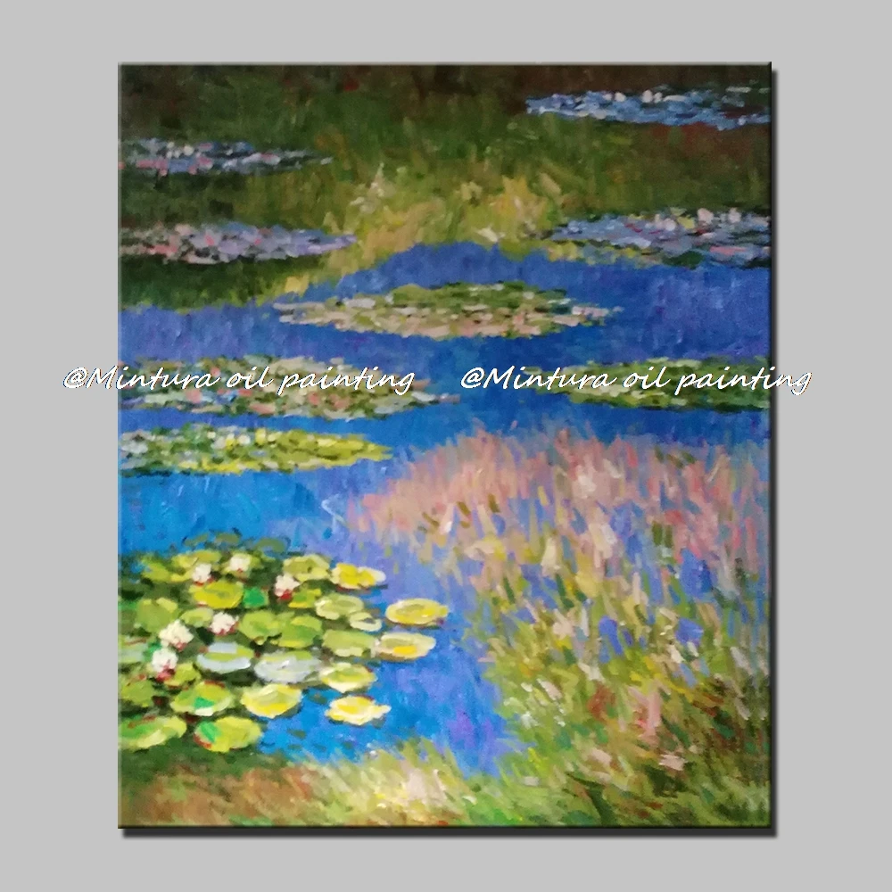 

100% Hand Painted Lotus Flower Famous Oil Paintings On Canvas Wall Art Wall Picture For Living Room Home Decor