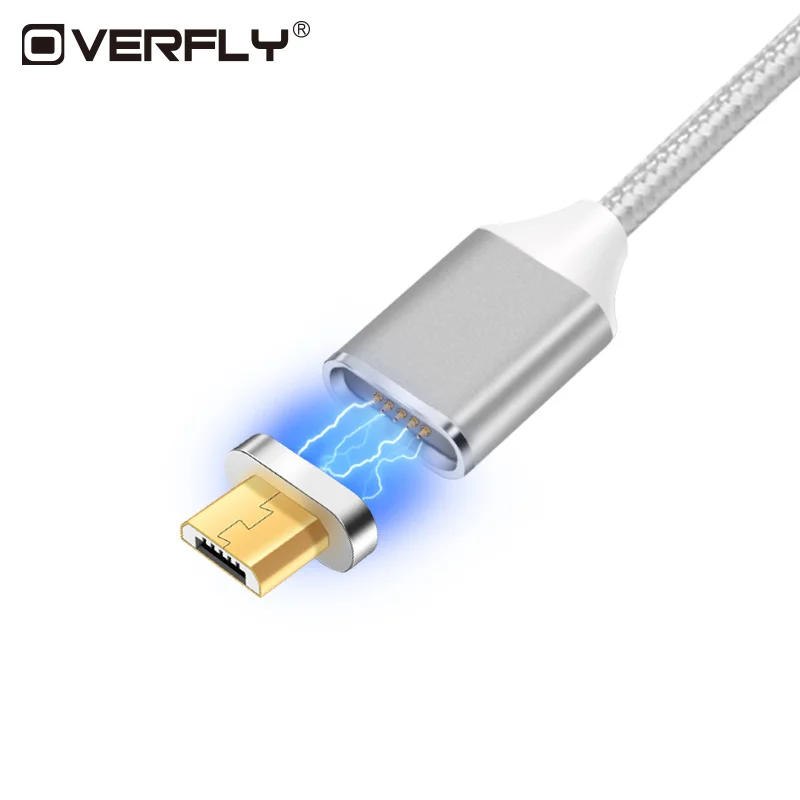 Sobrevolar magnético Micro USB Cable de Nylon trenzado de Cables de teléfono móvil para Samsung Huawei Android 1 m de carga rápida Cable de datos