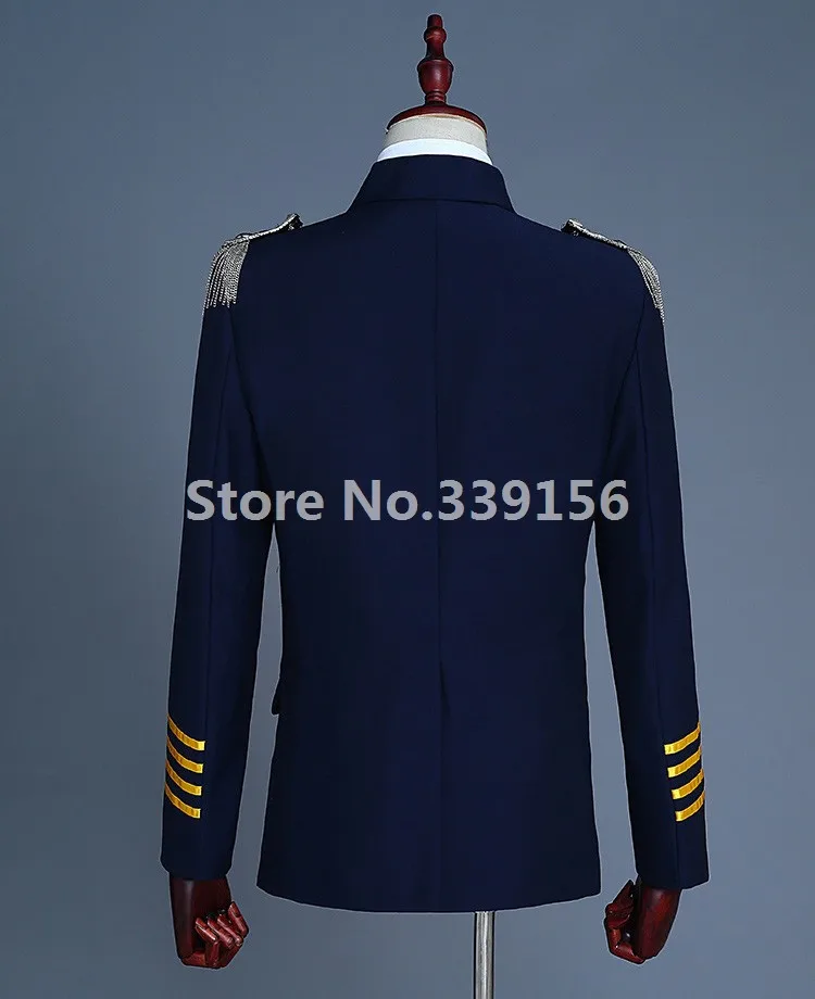 Темно-синие/белые приталенные пиджаки с лацканами, 2 предмета, военная форма, облегающие смокинги для жениха, Костюм Джентльмена