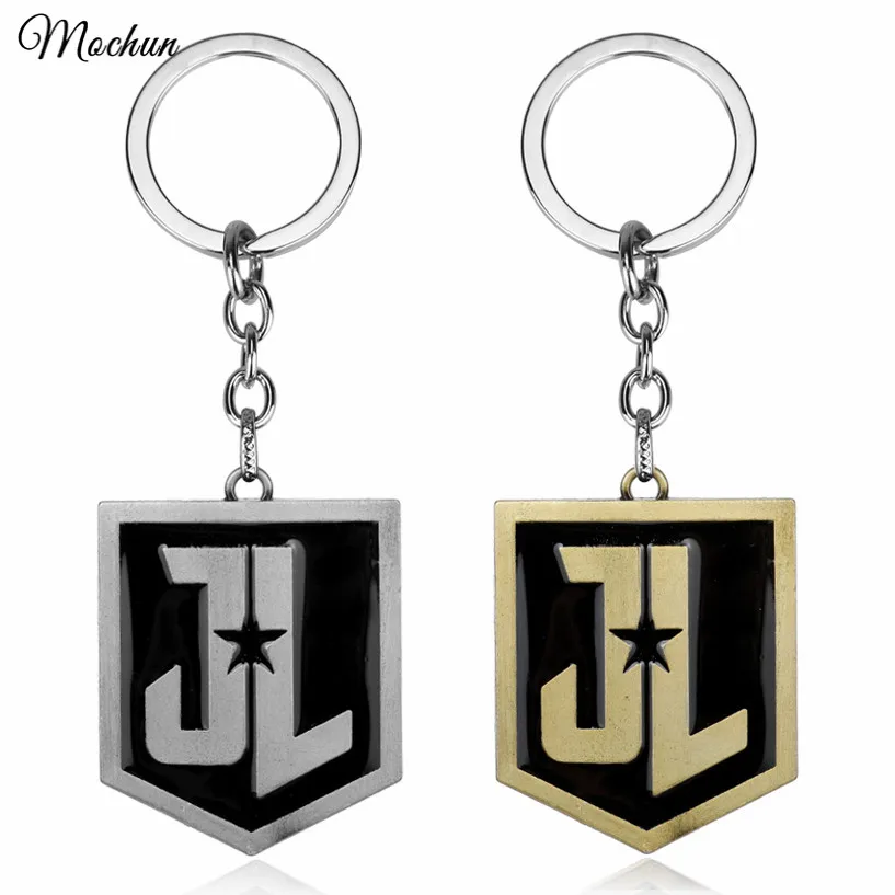 

MQCHUN Justice League JL Logo Keychain Men Women Key Ring Holder Chaveiro Car Key Chain Pendant Movie Jewelry Souvenir Gifts