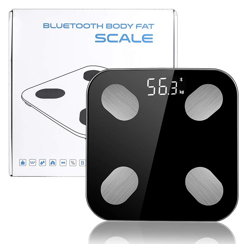 Bluetooth весы для тела и жира, умные точные Беспроводные цифровые весы для ванной, анализатор состава тела с приложением для смартфона