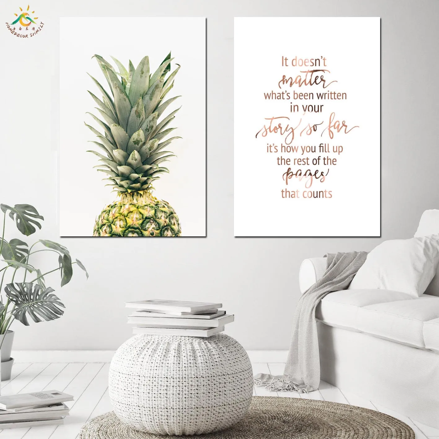 

Nordic Poster Fruit Pineapple Picture Posters and Prints Canvas Art Scroll Painting Wall Art Pitures Home Decor For Living Room