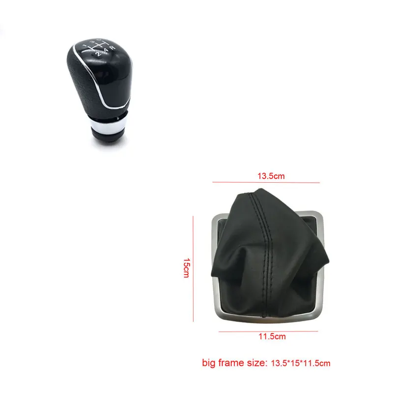 5 скоростей, 6 передач, ручная ручка переключения передач с кожаной загрузкой для FORD FOCUS MK2 FL MK3 MK4 MK7 MONDEO MK3 C-MAX S-MAX TRANSIT GALAXY - Название цвета: black 5speed big