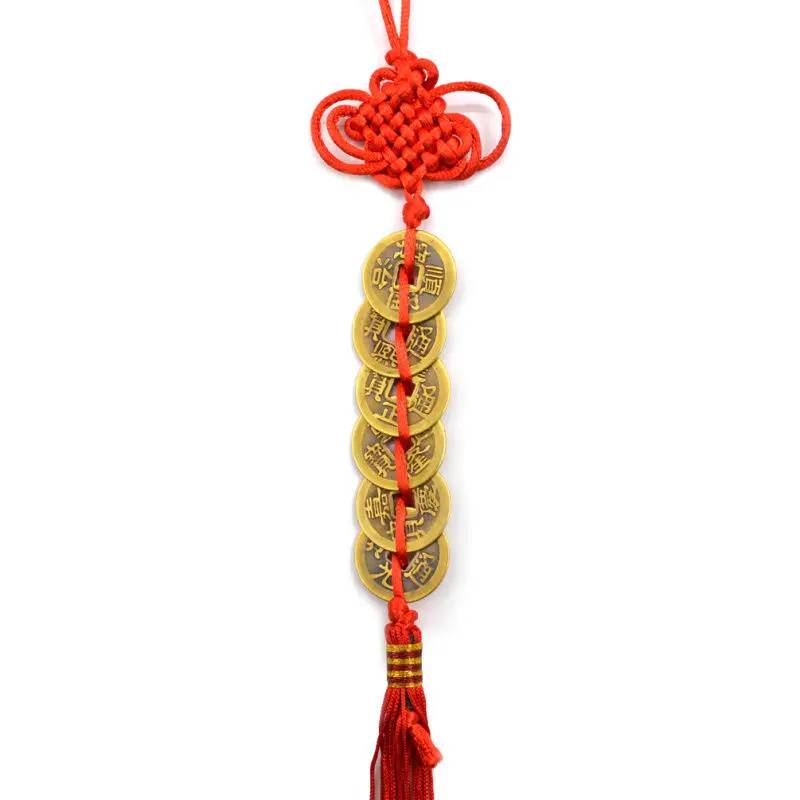 Red Chinese knot FENG SHUI Set Of 6 Lucky Charm Ancient I CHING Coins Prosperity Protection Good Fortune Home Car Decor Red Chinese knot FENG SHUI Set Of 6 Lucky Charm Ancient I CHING Coins Prosperity Protection Good Fortune Home Car Decor