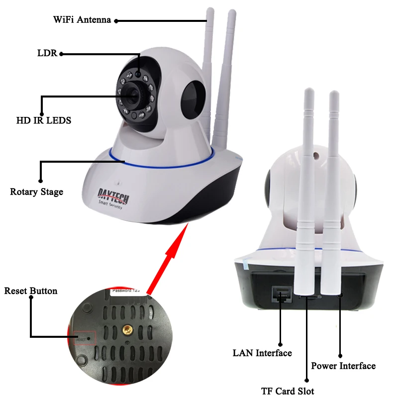  DAYTECH 2MP IP Camera 1080P Wi-Fi Wireless Surveillance Camera WiFi P2P Security CCTV Network Baby  - 32816603285