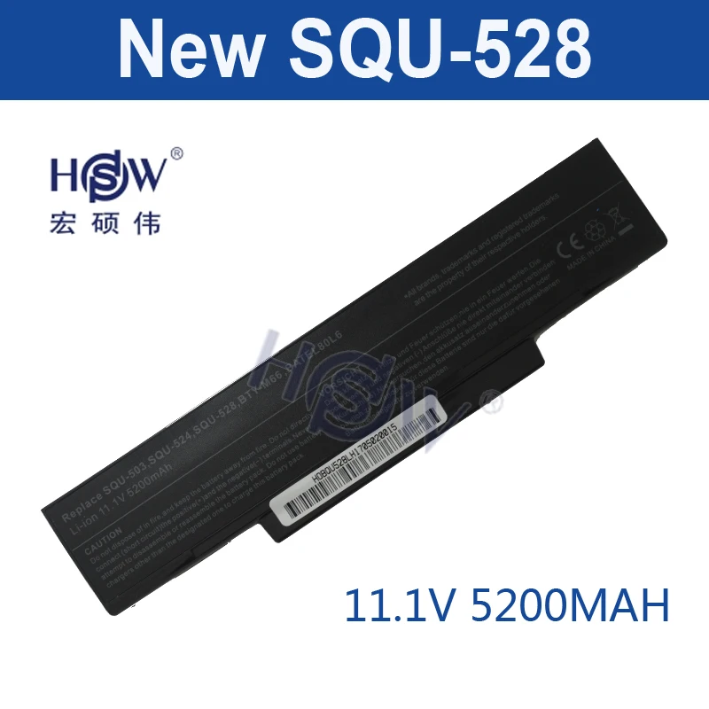 HSW rechargeable laptop battery for 925C2290F,906C5040F,906C5050F,908C3500F,SQU-503,SQU-528,SQU-524,SQU-706 bateria akku