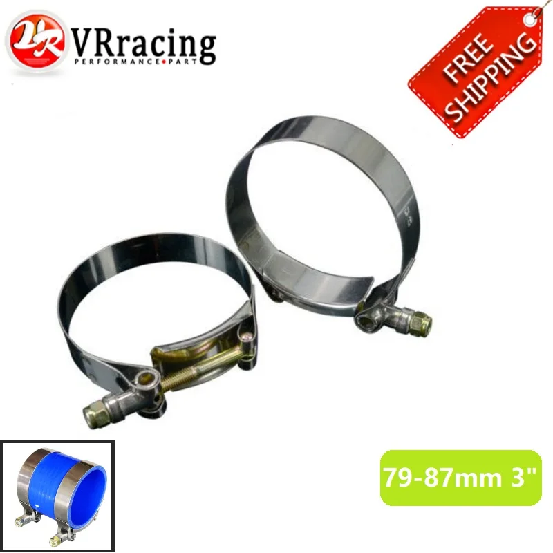 

FREE SHIPPING 2PC/LOT SS304 3" CALMPS (79-87)STAINLESS SILICONE TURBO HOSE COUPLER T BOLT CLAMP KIT HIGH QUALITY VR5254