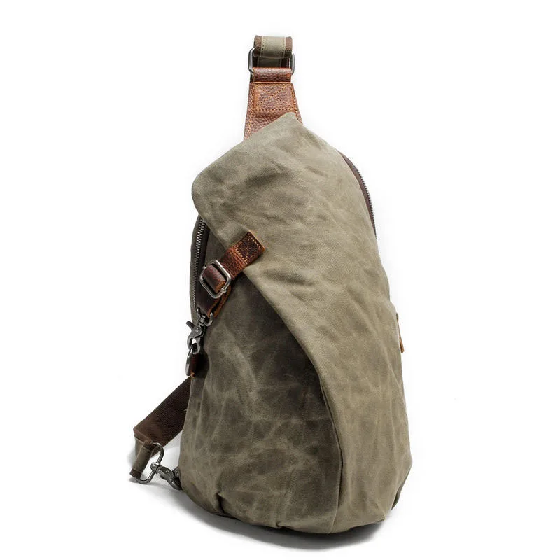 Холщовая износостойкая Мужская нагрудная сумка с защитой от кражи, Повседневная дорожная сумка через плечо, сумка-мессенджер, водонепроницаемая мужская сумка на плечо