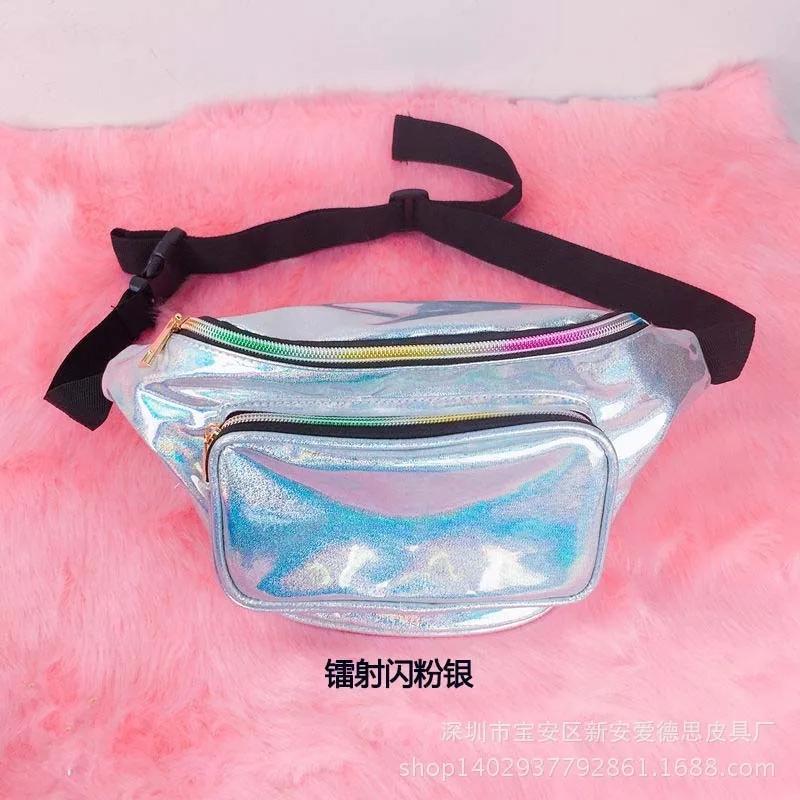 

Su Mei Package Concise Street Time Pocket Reflect Light Laser Colorful Chest Satchel Leisure Motion