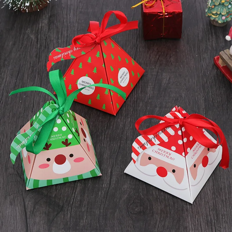 

Merry Christmas Candy Box Bag Christmas Tree Gift Box With Bells Paper Box Gift Bag Container Supplies Navidad Freeshipping