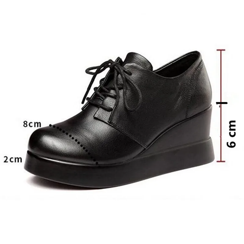 Lässig Ferse Frühling Echtes Volles Komfort Elegante Frauen High Hang Mode Heißer Neue Schwarzes 2019 Verkauf brown Leder Schuhe Heels OxatR