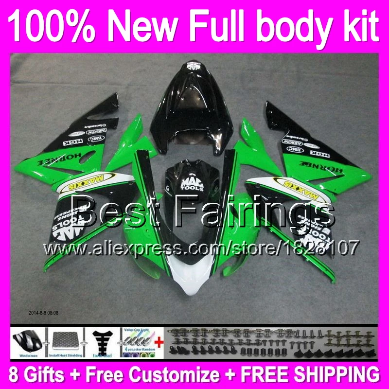 

Fairing +Tank For Green black KAWASAKI NINJA ZX10R 04-05 2004 2005 Body 0B34 ZX-10R ZX 10R ZX 10 R NEW Green blk 04 05 +decal