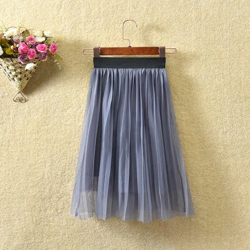 1 grey toddler skirt Весенне-осенне-летняя школьная юбка для девочек однотонная плиссированная юбка-пачка из сетчатого материала для детей костюм принцессы для детей пачка для девочек JW4839 - Цвет: 1 grey toddler skirt
