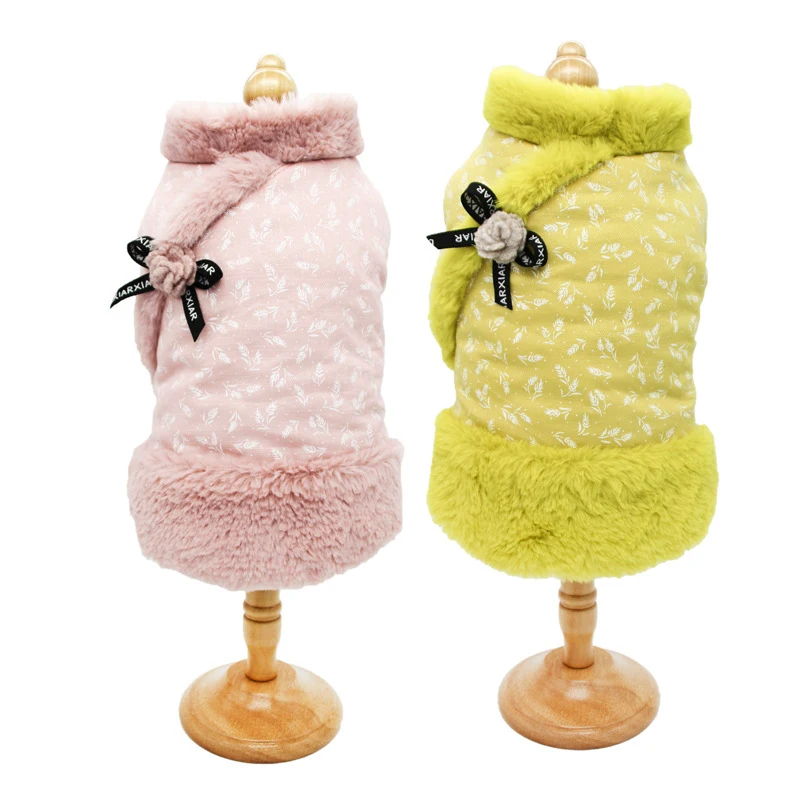 Dog Clothes for Autumn and Winter New Thickening Princess Dog Warm Skirt Dress for Small Dog Warm Dog Clothes Dog Accessories