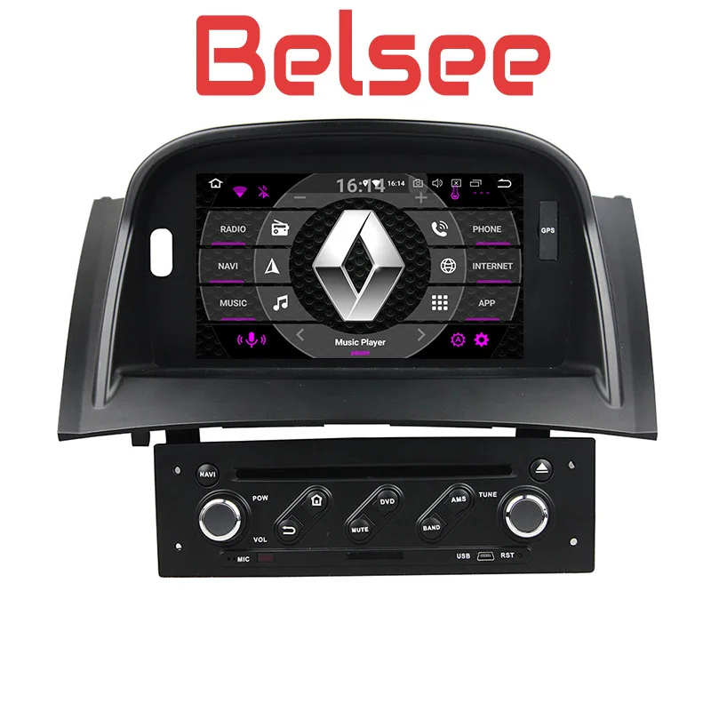 Автомагнитола Belsee для Renault Megane 2 Fluence 2004 2009 Android 8 0 4 Гб стерео GPS навигация сенсорный