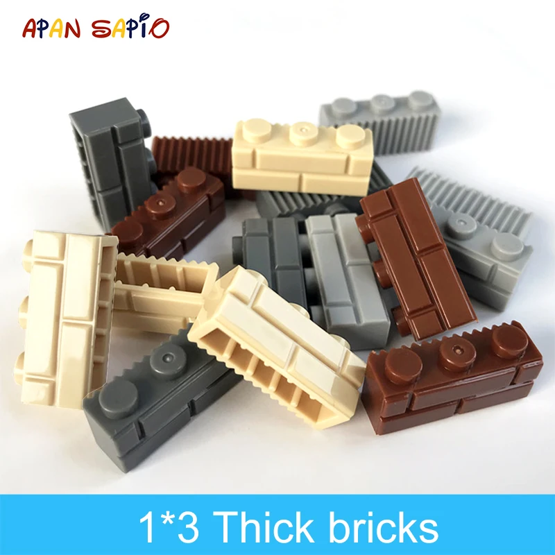 

DIY Building Blocks Thick wall Figures Bricks 1x3 Dots 64PCS lot Educational Creative Compatible With Legoe Toys for Children