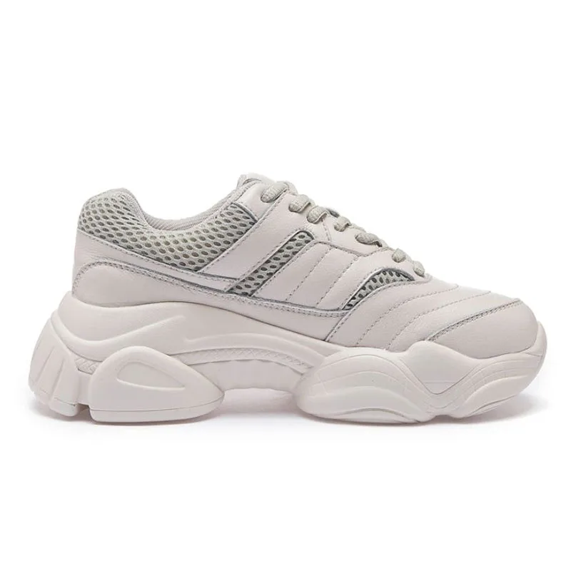 De Mesh Blanc Taille Chaussures Casual En Appartements Sneakers Razamaza Air 40 noir Cuir Femmes Randonnée Jogging Véritable Plein Lacent Beige blanc 35 qWOng6CBv