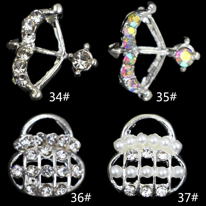 34 to 37 # nail polish accessories wholesale silver AB pearl bow drill/bag | Красота и здоровье