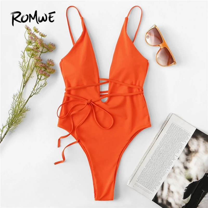 one piece swimsuit romwe