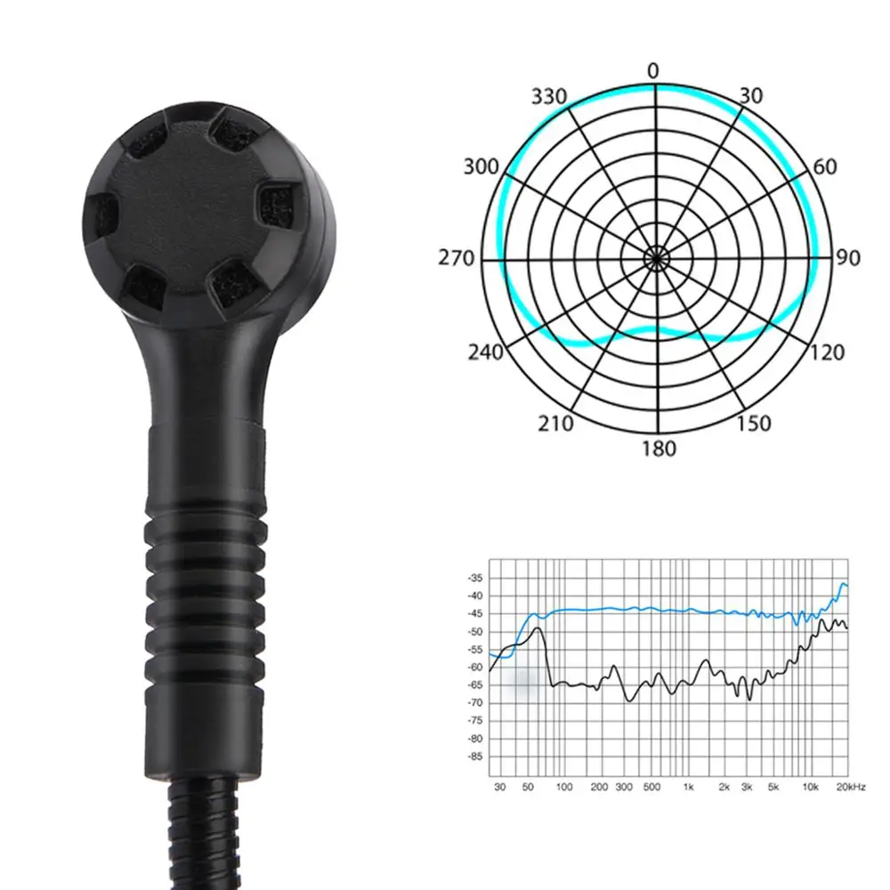 KIMAFUN KM-4070 Black Headset Microphone Dual Ear