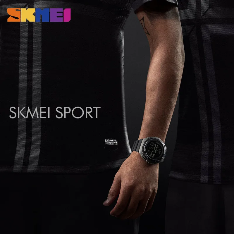 SKMEI Смарт Спорт цифровые часы человека светодиодный наручные электронные калории шагомер расстояние обратного отсчета часы 50 м Водонепроницаемый часы