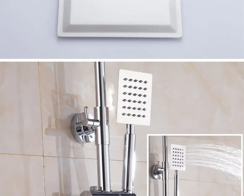 Смесители для раковины хромированная латунь настенный смеситель для ванной 8 "квадратная дождевая душевая головка смеситель клапан