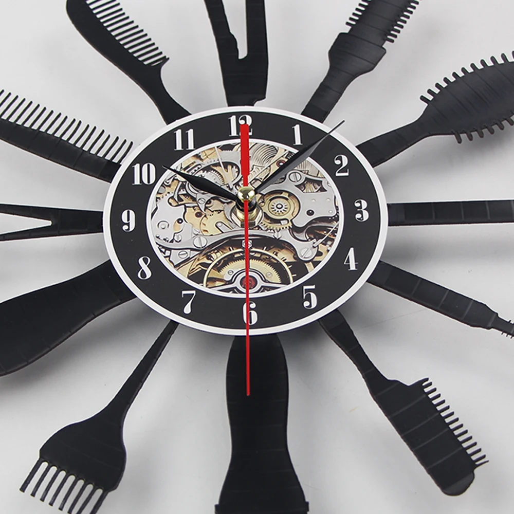 Креативные виниловые настенные часы идея подарка для парикмахерской красоты волос Salo Парикмахерская Искусство Декор часы классный дизайн