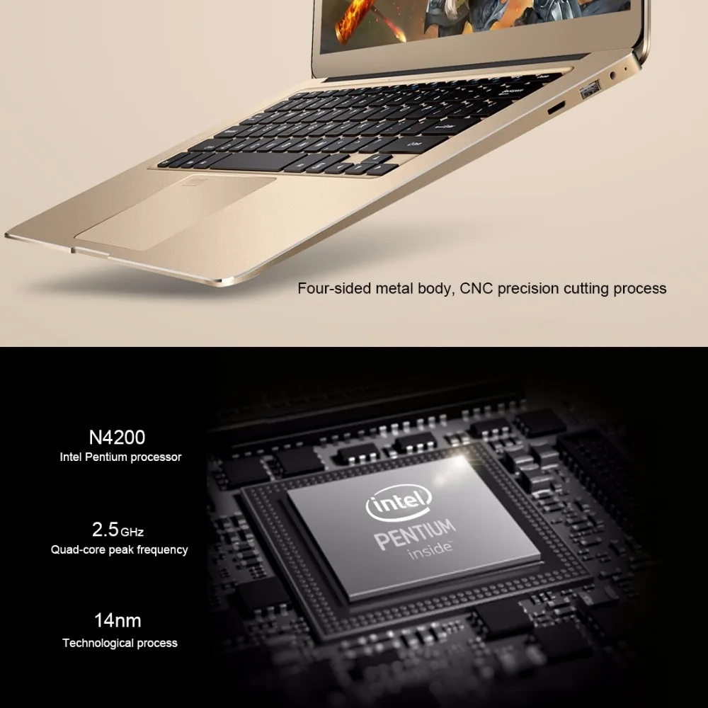 Original ONDA Xiaoma 31 Laptop 13.3 inch 4GB RAM 64GB ROM Windows 10 Intel Pentium N4200 Quad Core 2.5GHz Dual Band WiFi Original ONDA Xiaoma 31 Laptop 13.3 inch 4GB RAM 64GB ROM Windows 10 Intel Pentium N4200 Quad Core 2.5GHz Dual Band WiFi