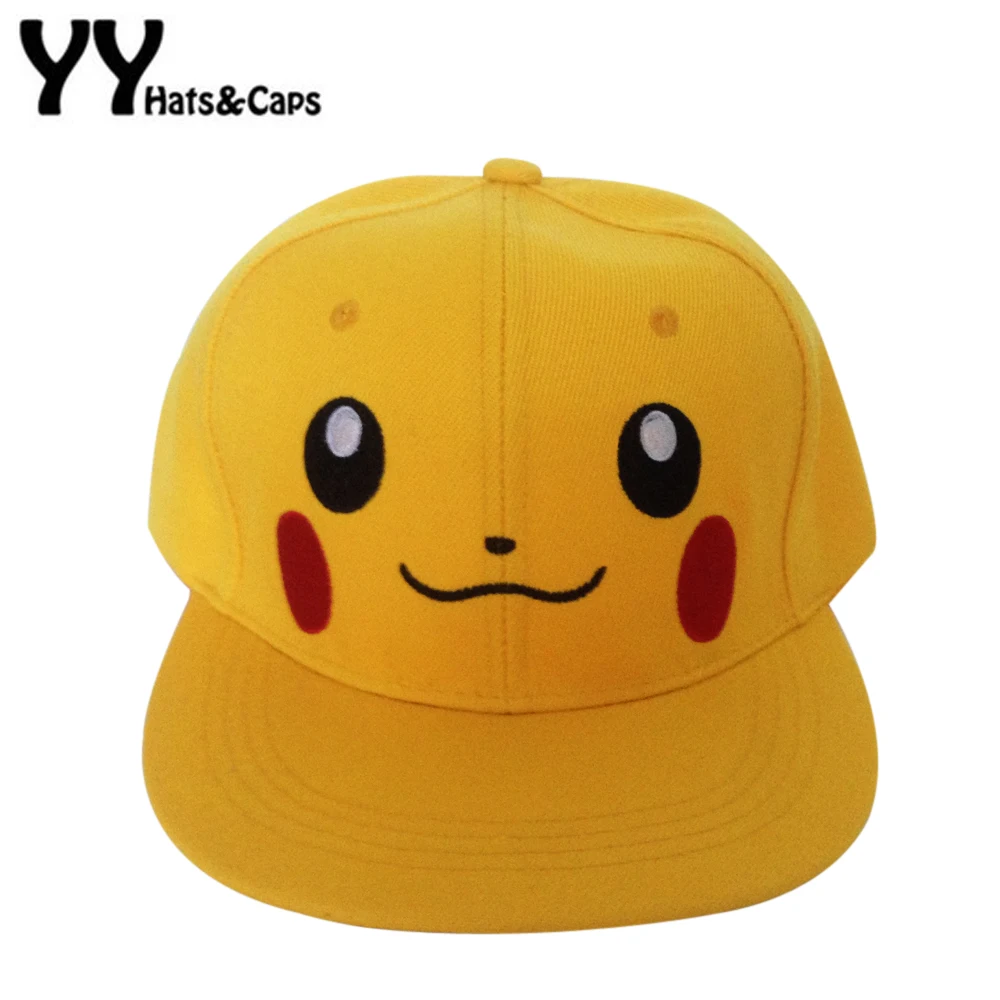 ホットイエローポケモンキャップポケットモンスターピカチュウのスナップバックは 男性ヒップホップ嵌め込ま帽子ポケモンgorra骨行く帽子yy Fitted Hats Hip Hop Fitted Hatspikachu Snapback Aliexpress