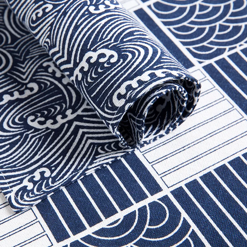 Kitchen Table Mats Cotton Linen Table Napkin Double Layer Totem Pattern Decorative Placemats Rectangular Anti-scalding Pad