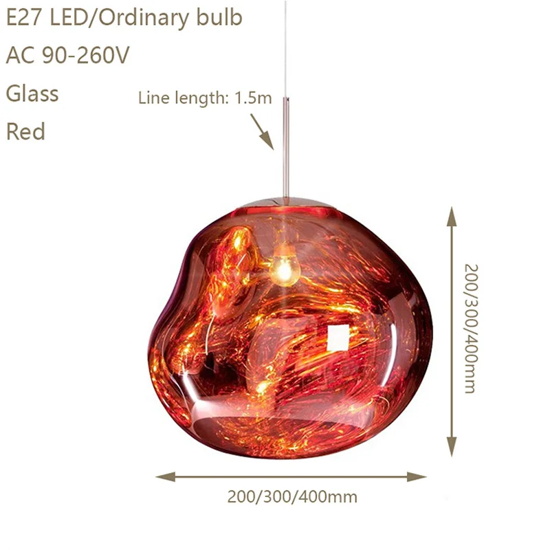 KARWEN Современная Лава подвесные светильники Новинка стеклянный светодиодный подвесной светильник E27 креативная спальня необычный подвесной светильник лампа для гостиной - Цвет корпуса: Red