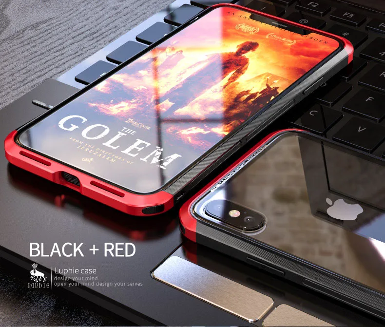 LUPHIE Luxury Clear Glass Case For iPhone X XS Max XR Metal Bumper (8)