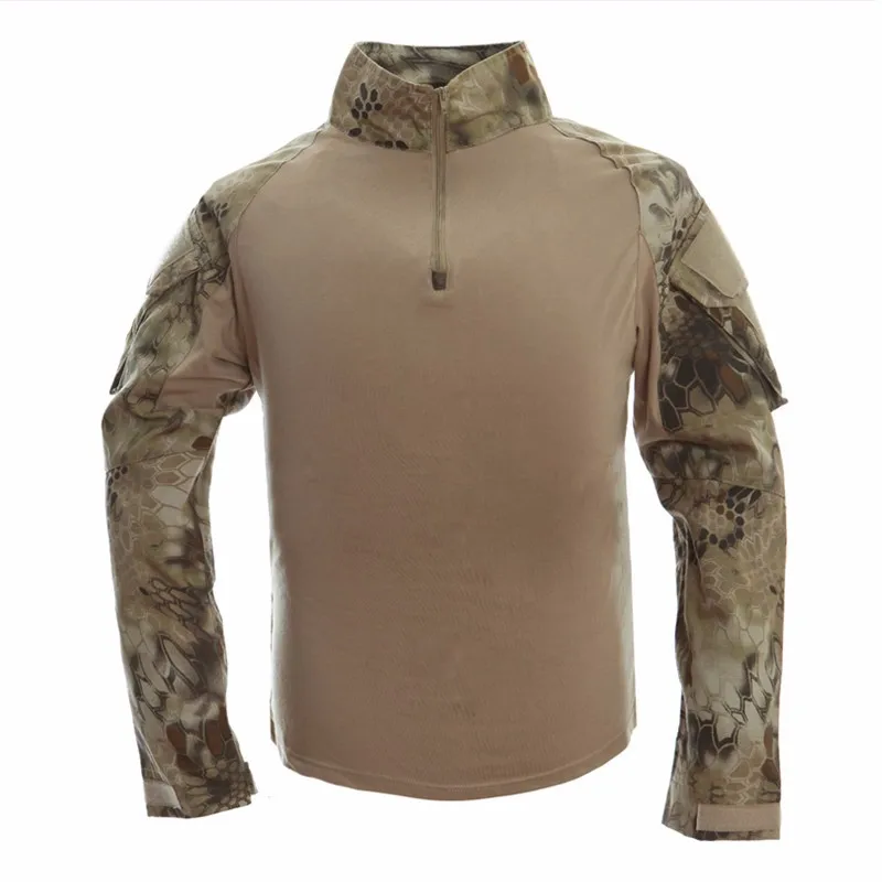 uniforme tático camisa com almofadas cotovelo camuflagem