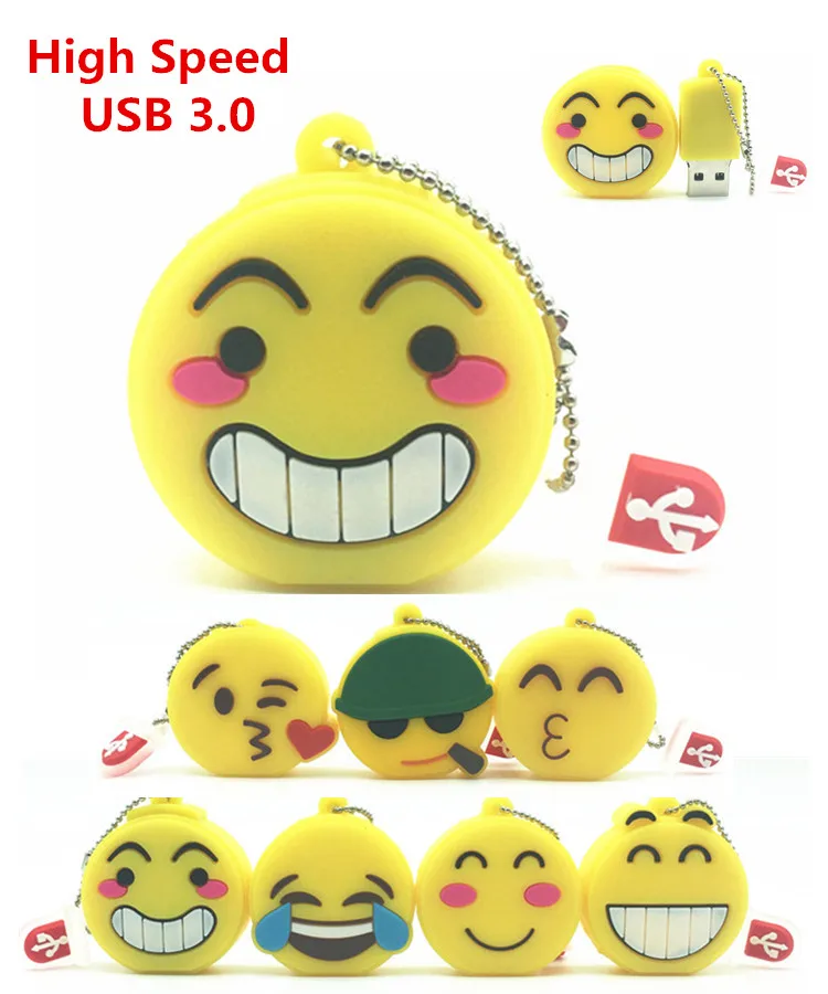 

Hot!! USB stick usb 3.0 smile Emoji emotion expression USB flash drive pen drive 4GB 8GB 16GB 32GB memory Stick Pendrive U Disk