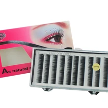 Горячая, высокое качество черные 10 линий шелковые одноцветные ресницы из Кореи