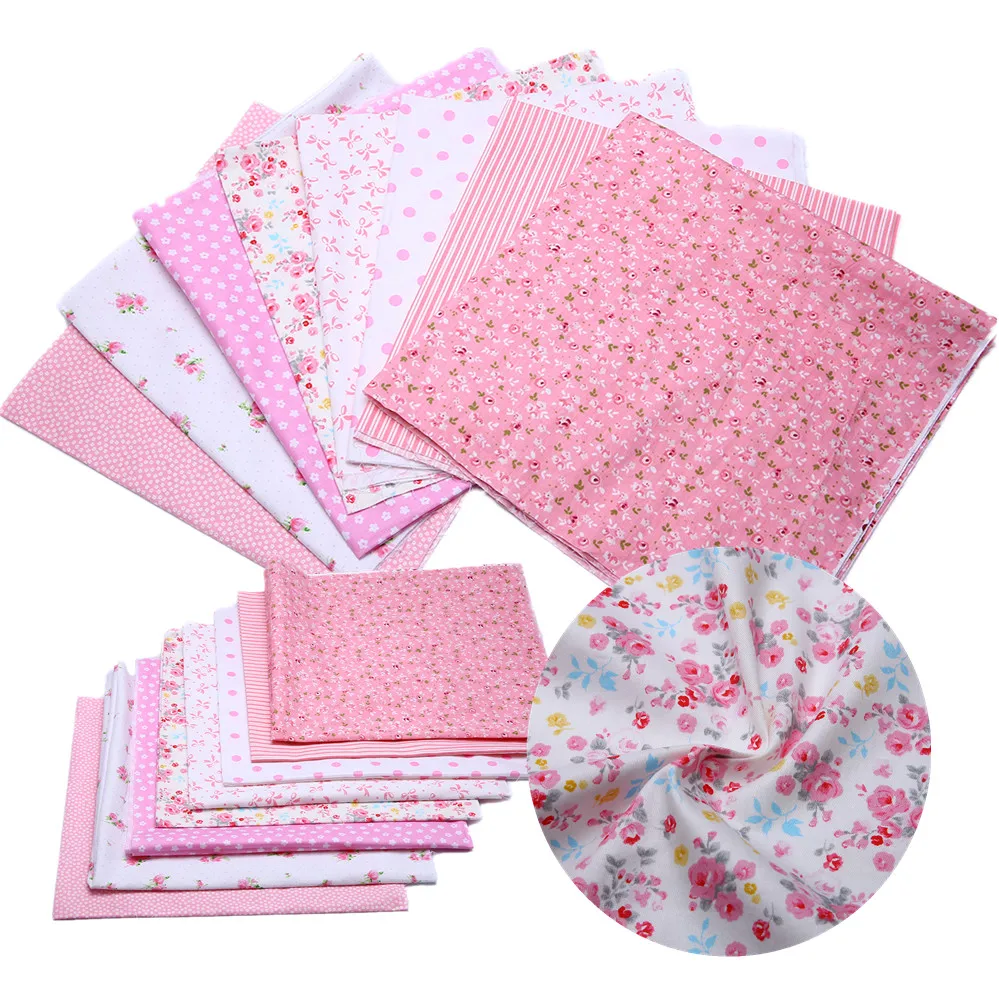 

8pcs/Lot Pink Cotton Fabric Patchwork Batiks Mixed Squares Bundle Quilt Fabric Cloth Sewing Craft For Scarves Dresses Mayitr