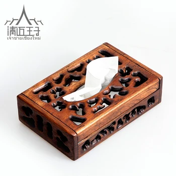

Thailand high grade retro tissue box creative home wooden napkin paper napkin paper box living room