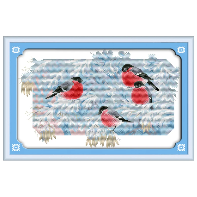 

Cold morning Patterns Counted Cross Stitch 11CT 14CT Cross Stitch Sets Animals Bird Cross Stitch Kits Embroidery Needlework