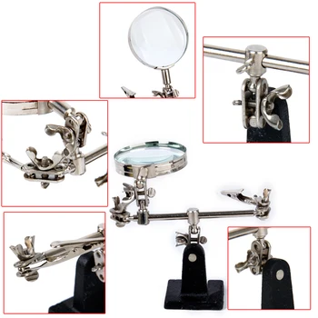 

Helping 3rd Hand Soldering Iron Stand w/ Vise Clamp & 2.5X Magnifying Glass DIY