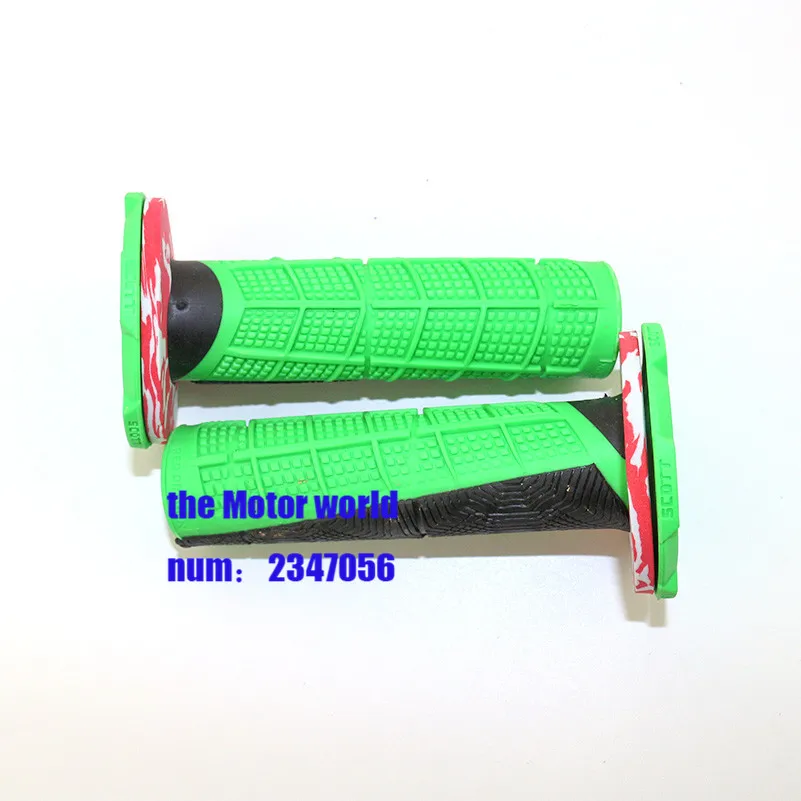 Green Universal Motorcycle Handle Bar Grip Dirt Pit Bike Rubber Hand
