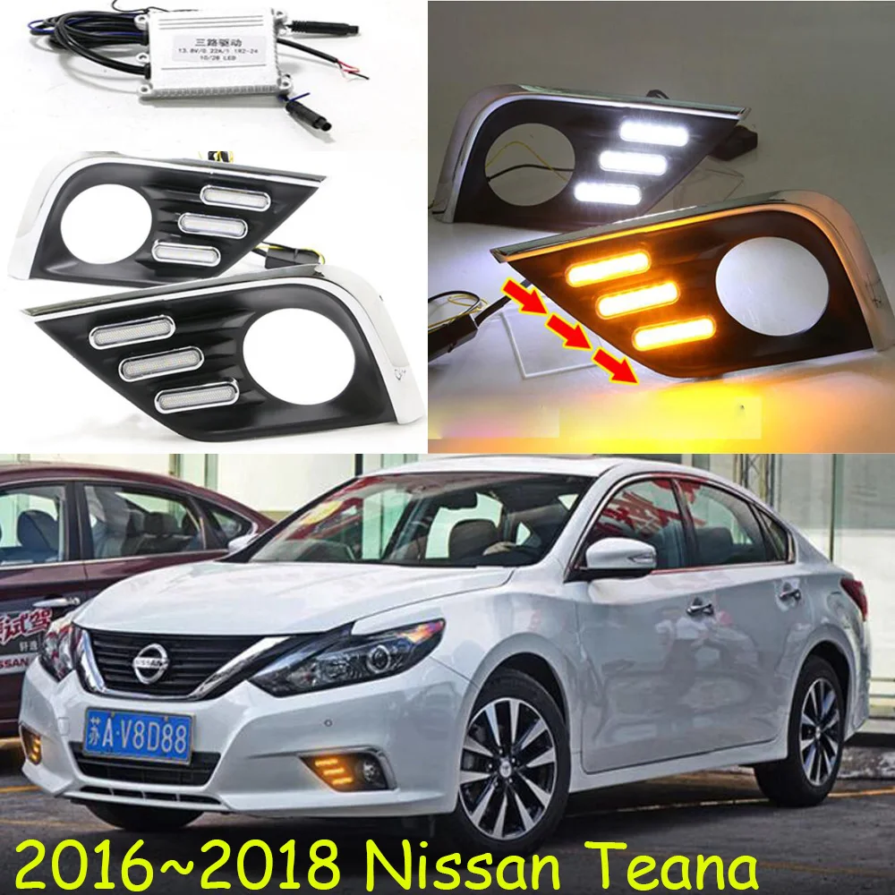 

1 комплект, передние фары для Nissan Teana, дневсветильник altima 2016 ~ 2018y, автомобильные аксессуары, светодиодные фары ДХО, противотумансветильник Teana